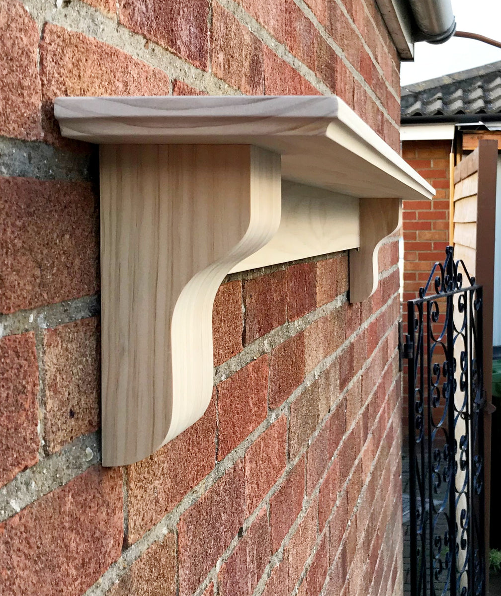 Mantel Shelf with Corbels, Radiata Pine Solid Wood, ELEGANT COVED TYPE