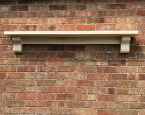 Mantel Shelf with Corbels, Radiata Pine Solid Wood, CHUNKY STRAIGHT TYPE, Mantlepiece