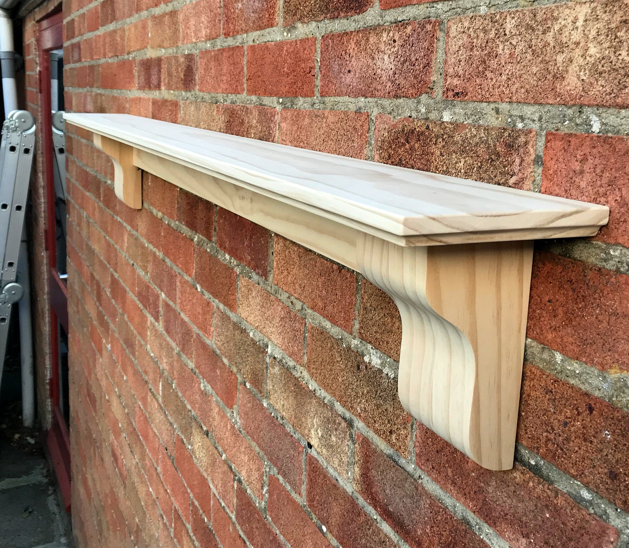 Mantel Shelf with Corbels, Radiata Pine Solid Wood, ELEGANT COVED TYPE, mantle piece