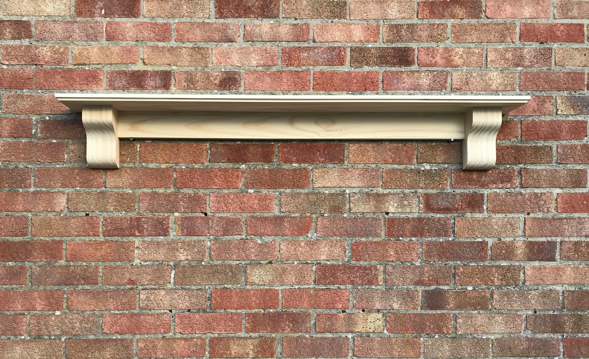 Mantel Shelf with Corbels, Radiata Pine Solid Wood, ELEGANT COVED TYPE, mantle piece