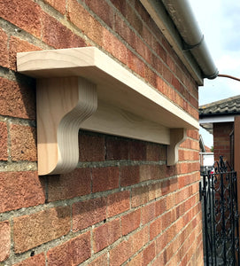 Mantel Shelf with Corbels, Radiata Pine Solid Wood, CHUNKY STRAIGHT TYPE, Mantlepiece